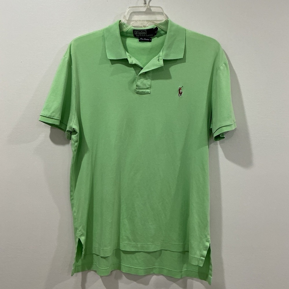 Polo Ralph Lauren Pima Interlock Shirt Men's M Green Lightweight Prep Pony Logo